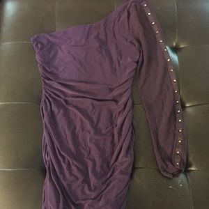 One shoulder dress.